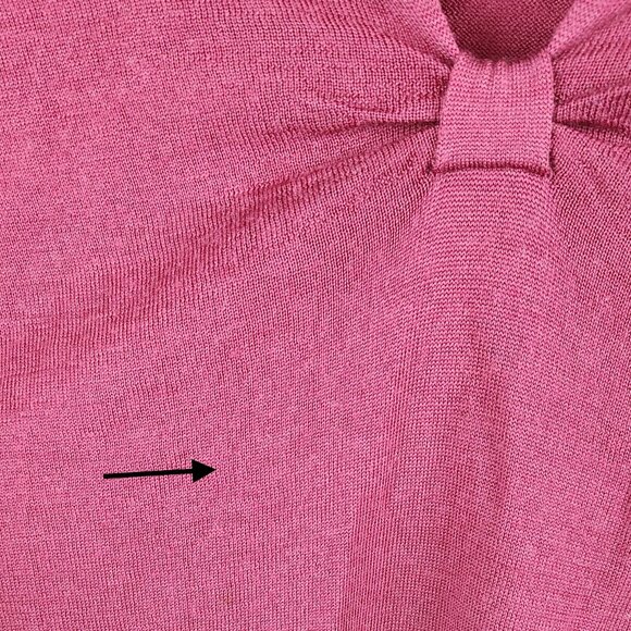 Banana Republic Factory 100% Merino Wool Bow V-neck Sweater sz S Flawed - Picture 6 of 8